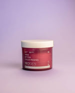 Imazh i tamponëve eksfoliues (Peeling Pad) 2-në-1 NEOGEN DERMALOGY Wine Lift PHA Gauze Peeling (30 copë). Eksfoliuesi largon qelizat e vdekura, ndalon plakjen e parakohshme dhe zbut rrudhat me Ekstrakt të Rrushit/Verës, acide PHA/AHA/BHA/LHA dhe Peptide